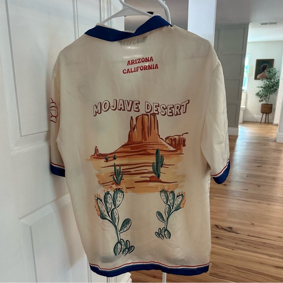 Zara Floral Cream Satin Men's Shirt - Picture 2 of 5